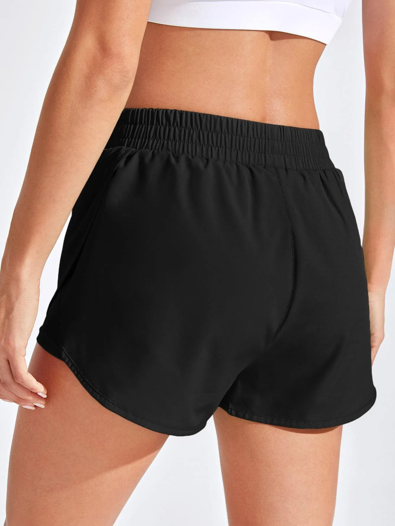 2 In 1 Tulip Hem Athletic Shorts for Women