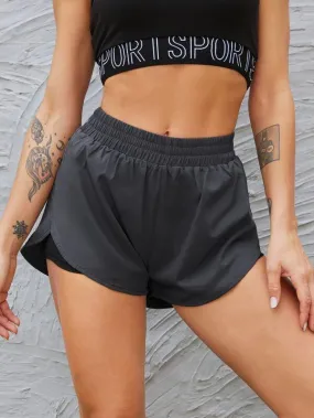 2 In 1 Tulip Hem Athletic Shorts for Women