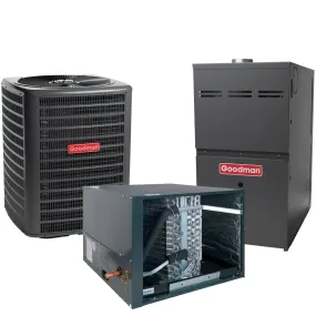 3 Ton Goodman 16 SEER2 Central Air Conditioner – 80,000 Btu Single-Stage Multi-Speed ECM Gas Furnace 1600 cfm 80% AFUE Horizontal System