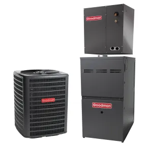 3.5 Ton Goodman 15.2 SEER2 Central Air Conditioner - 80,000 Btu Single-Stage Multi-Speed ECM Gas Furnace 80% AFUE 1600 cfm Up-flow System