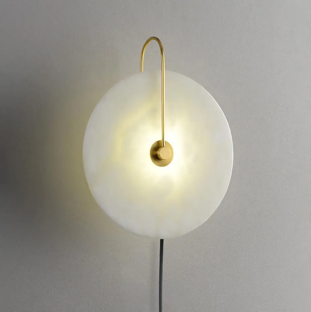 Alabaster LED Plug-In Wall Lamp