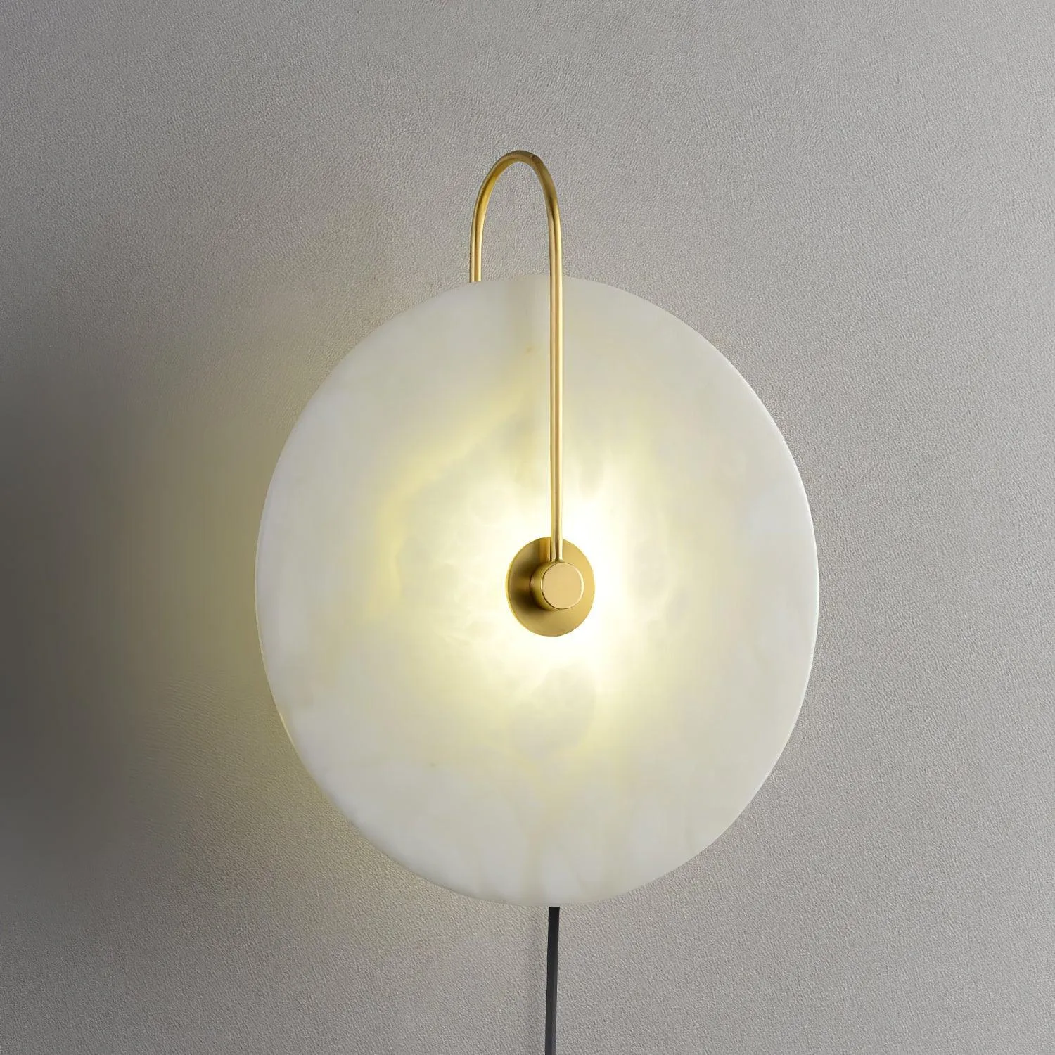 Alabaster LED Plug-In Wall Lamp