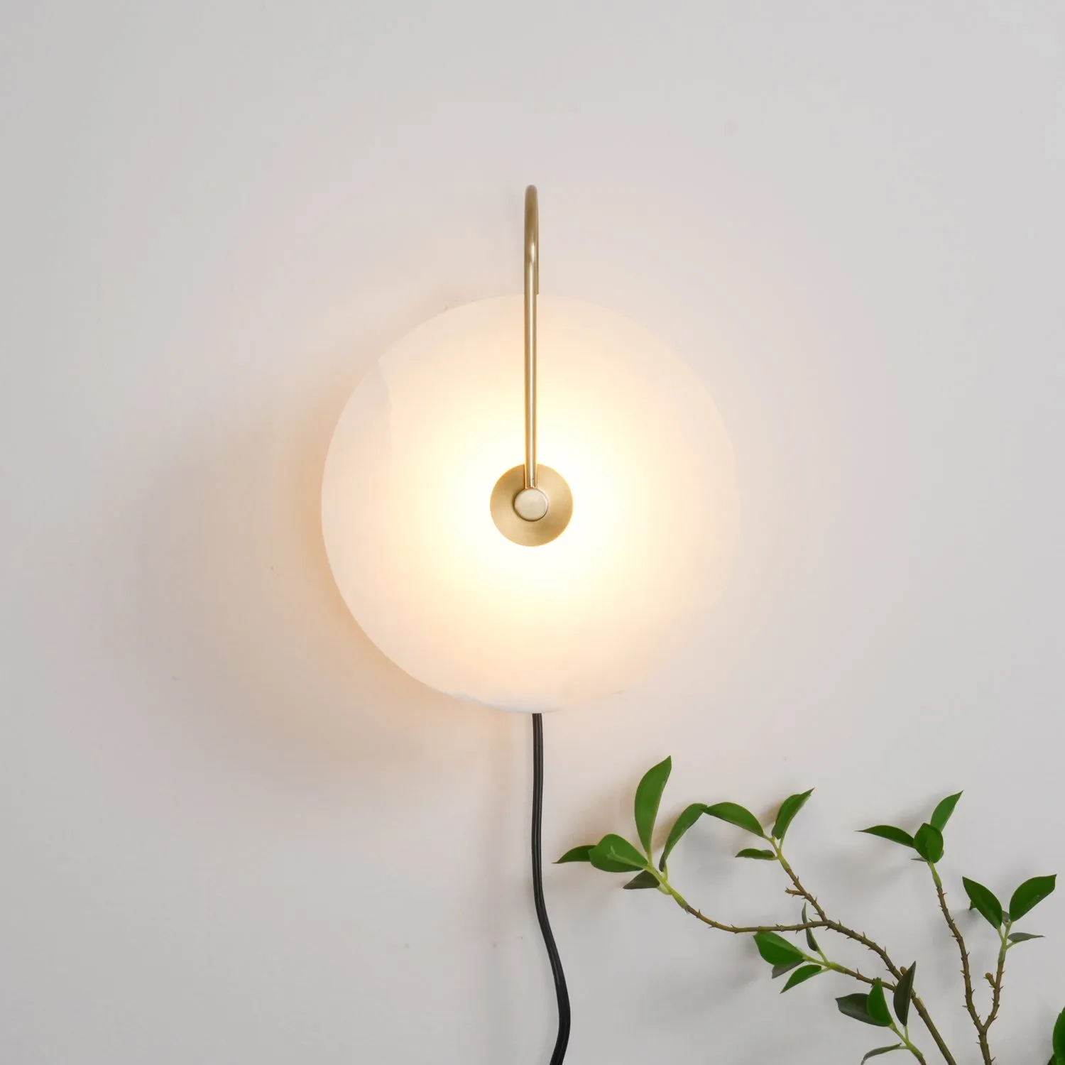 Alabaster LED Plug-In Wall Lamp