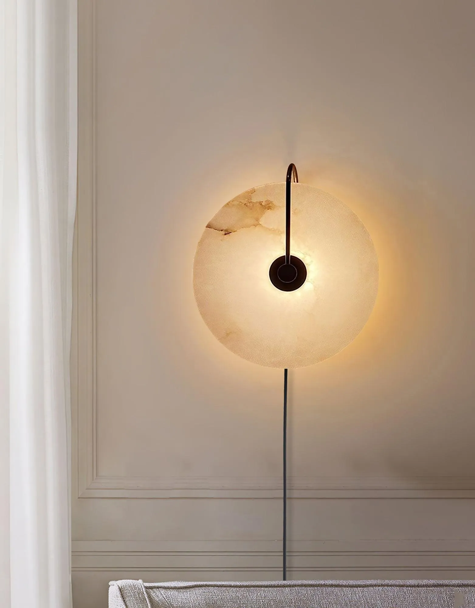 Alabaster LED Plug-In Wall Lamp