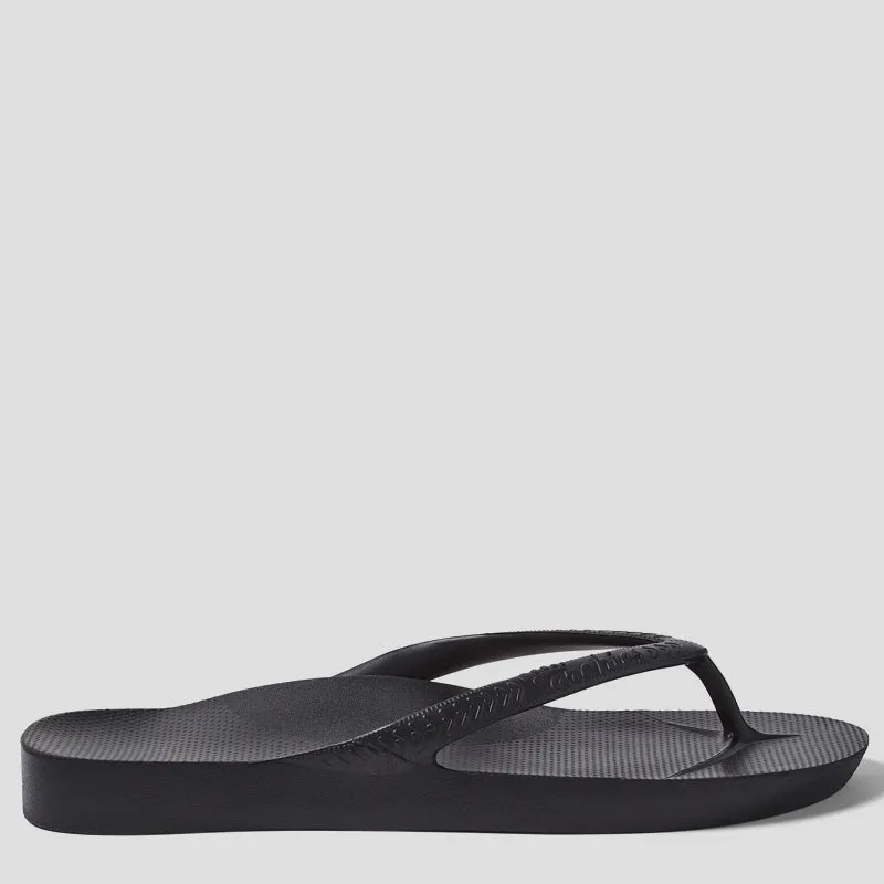 ARCH SUPPORT THONGS - BLACK