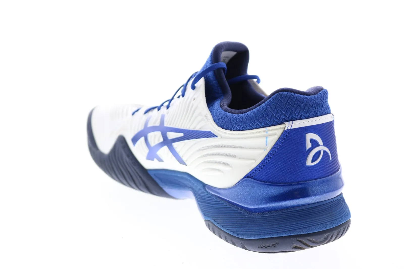 Asics Court FF Novak Mens White Blue Leather Athletic Cross Training Shoes