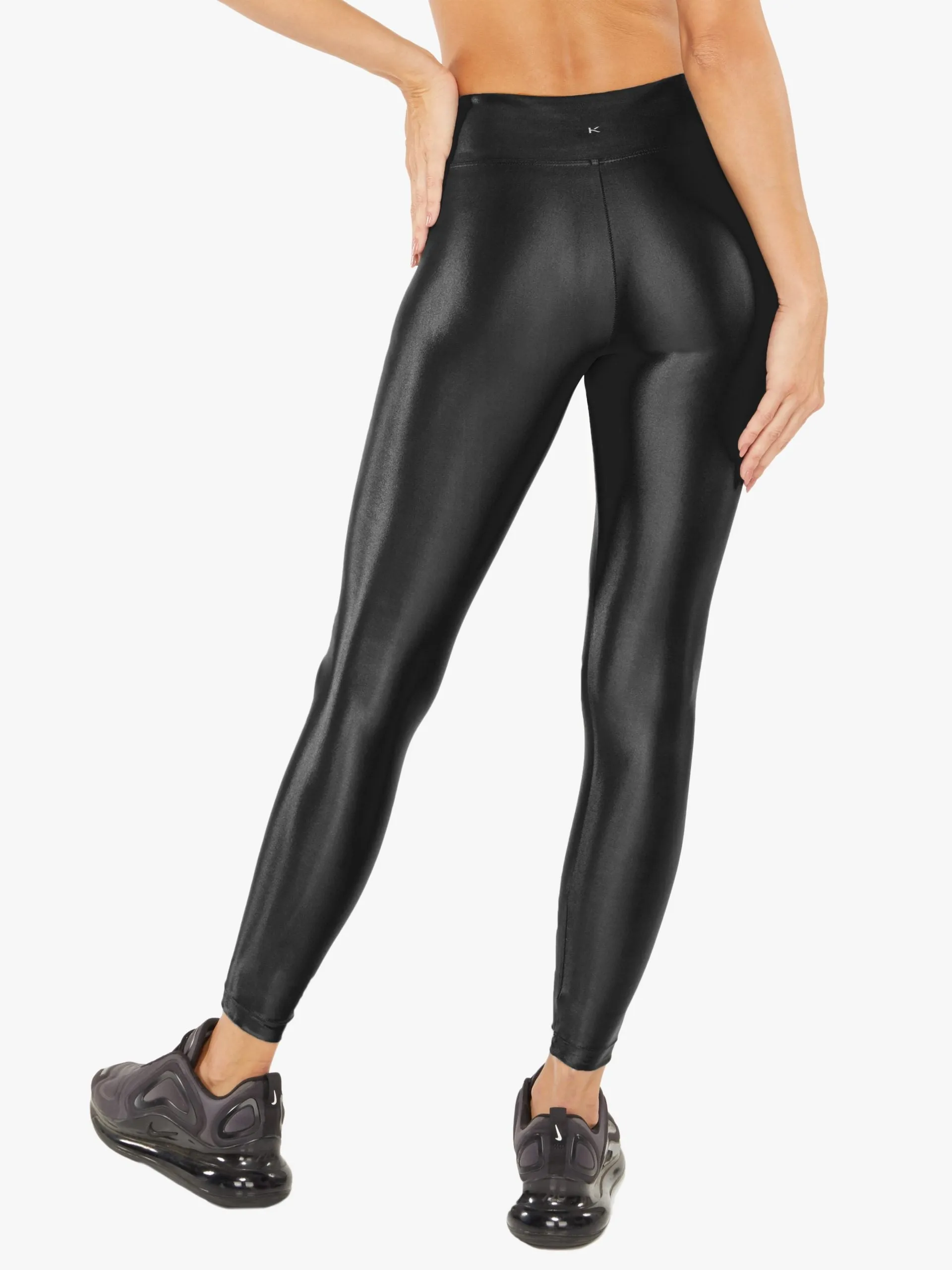 Black High Rise Lustrous Legging