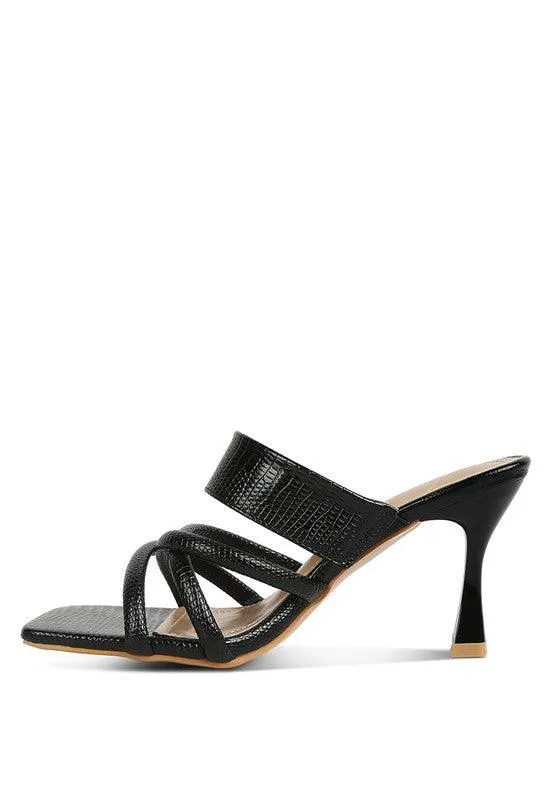 Criss Cross Strap Heel Sandals