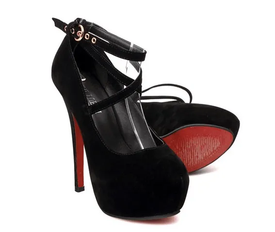 CROSS-STRAP PLATFORM PUMPS