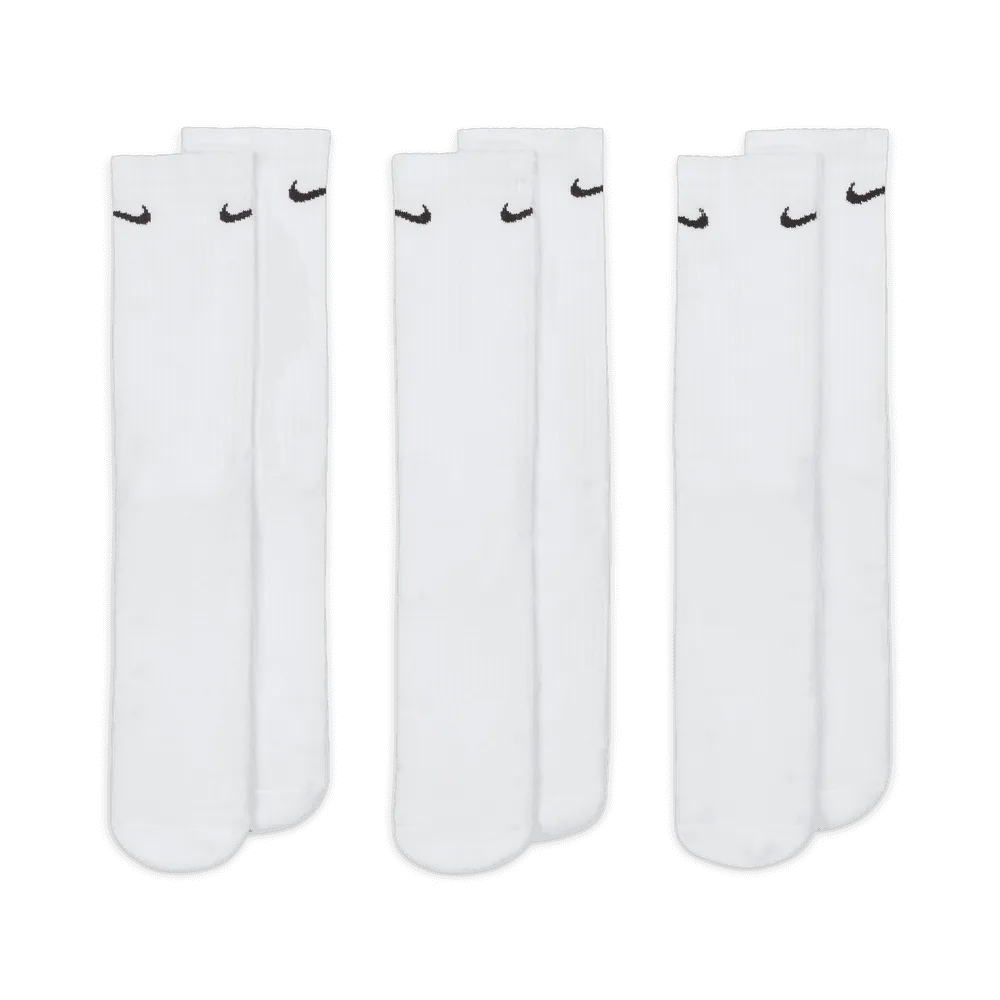 Everyday Cushioned Training Crew Socks (3 Pairs) 'White/Black'