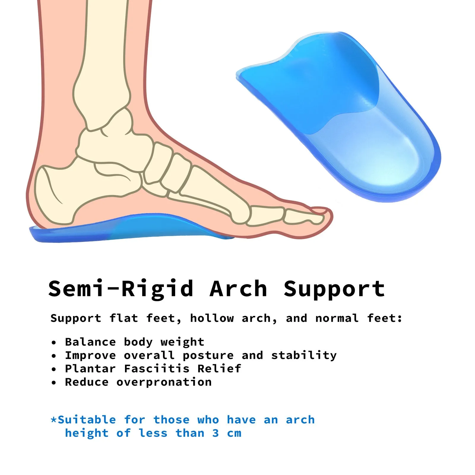 Gel Arch Support Half Insoles 3-Size Combo Set – Bibal Insole