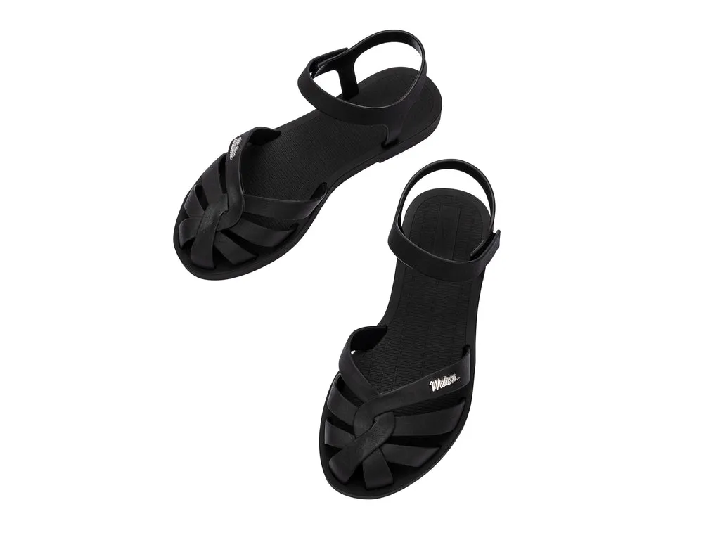 Melissa Sun Paradise AD Black Flat Sandal For Women