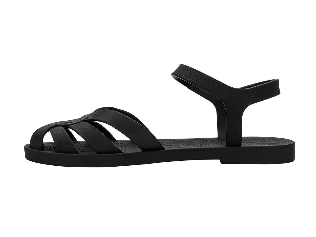 Melissa Sun Paradise AD Black Flat Sandal For Women