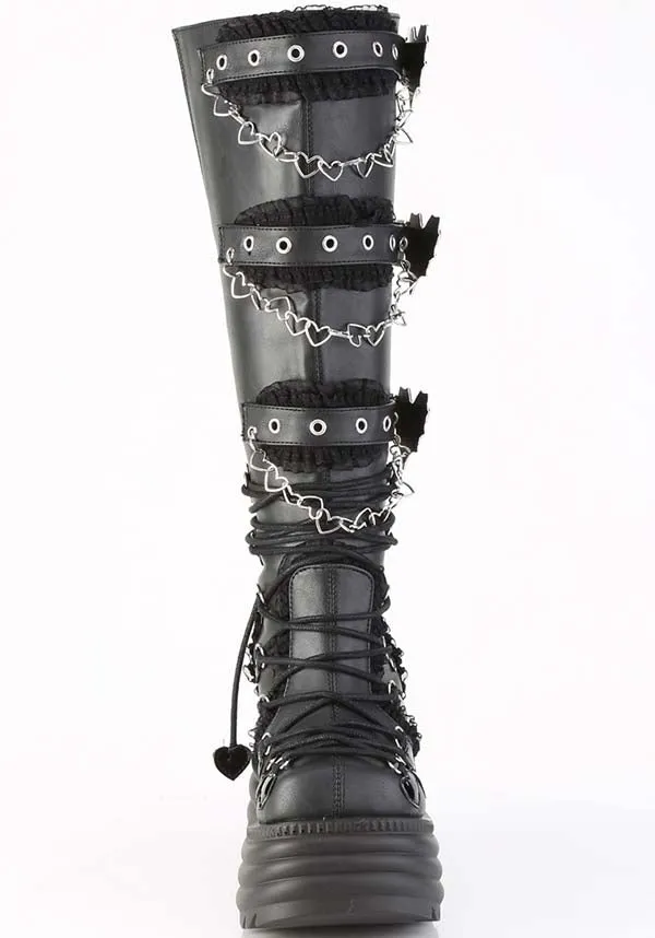 MORTE-215 Black Platform Boots - Preorder Now