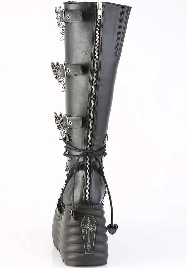 MORTE-215 Black Platform Boots - Preorder Now