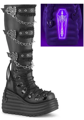 MORTE-215 Black Platform Boots - Preorder Now