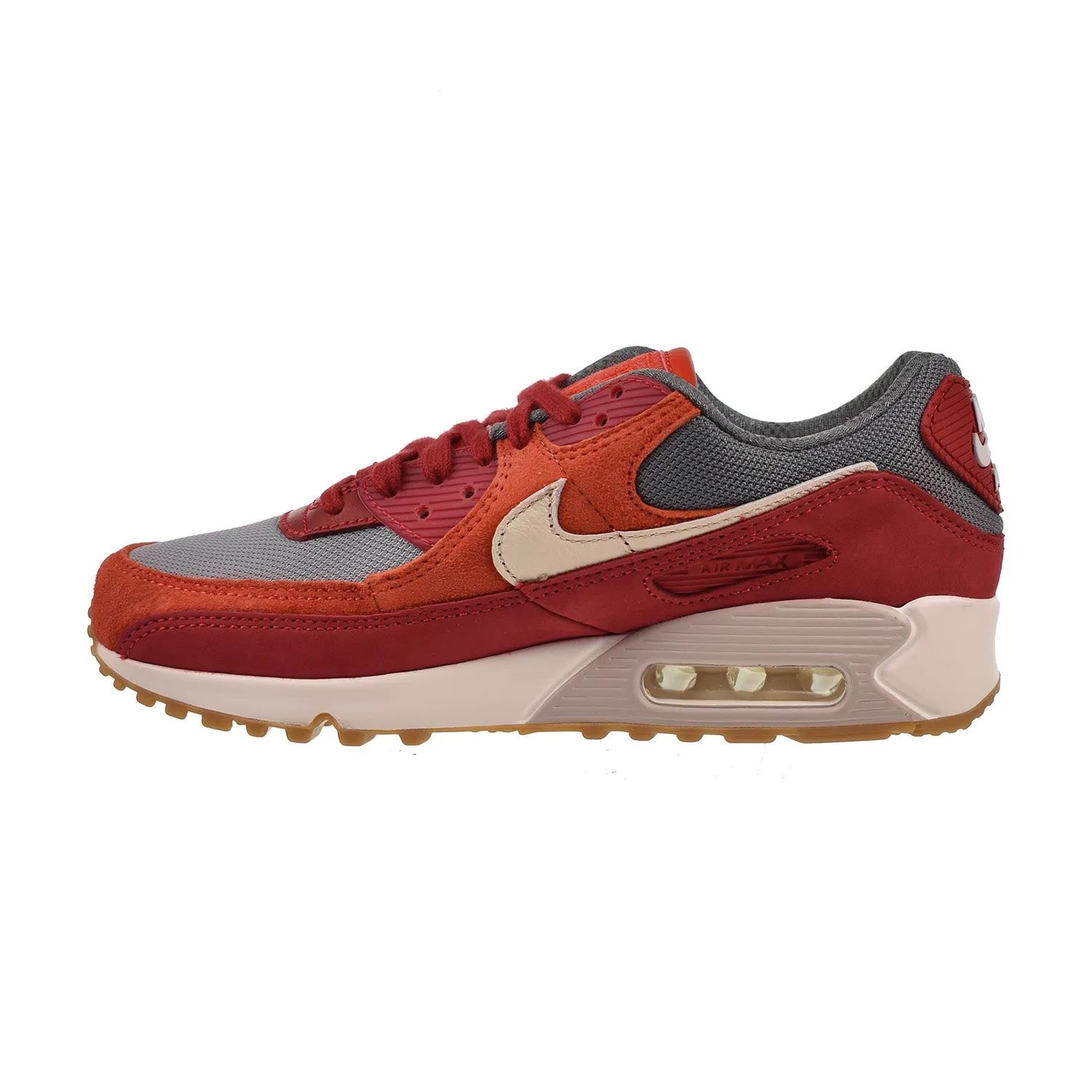 Nike Air Max 90 Premium Men's Shoes Gym Red-Smoke Grey