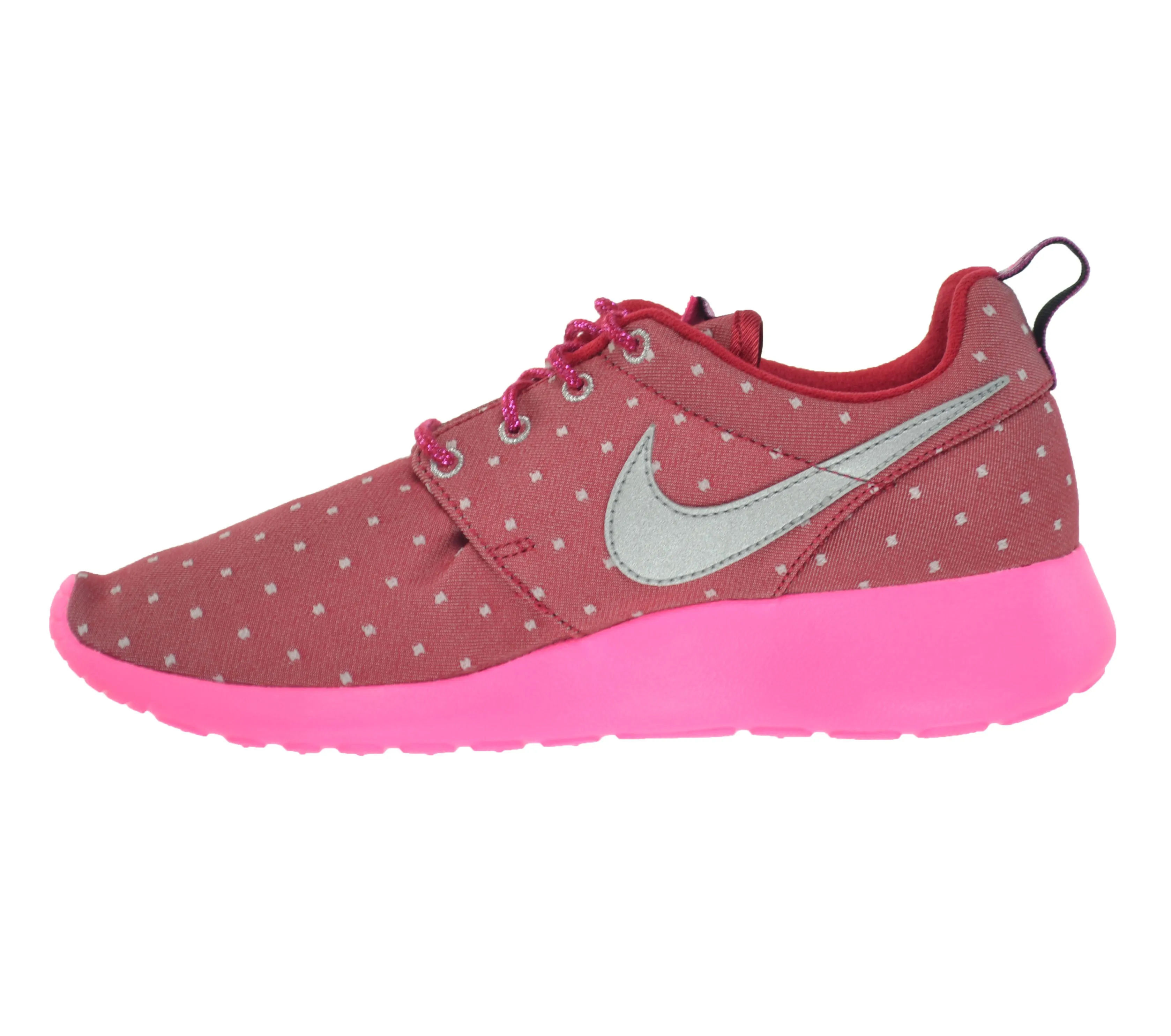 Nike Rosherun Print (GS) Big Kids Shoes Dark Red/Metallic Silver-Pink-White