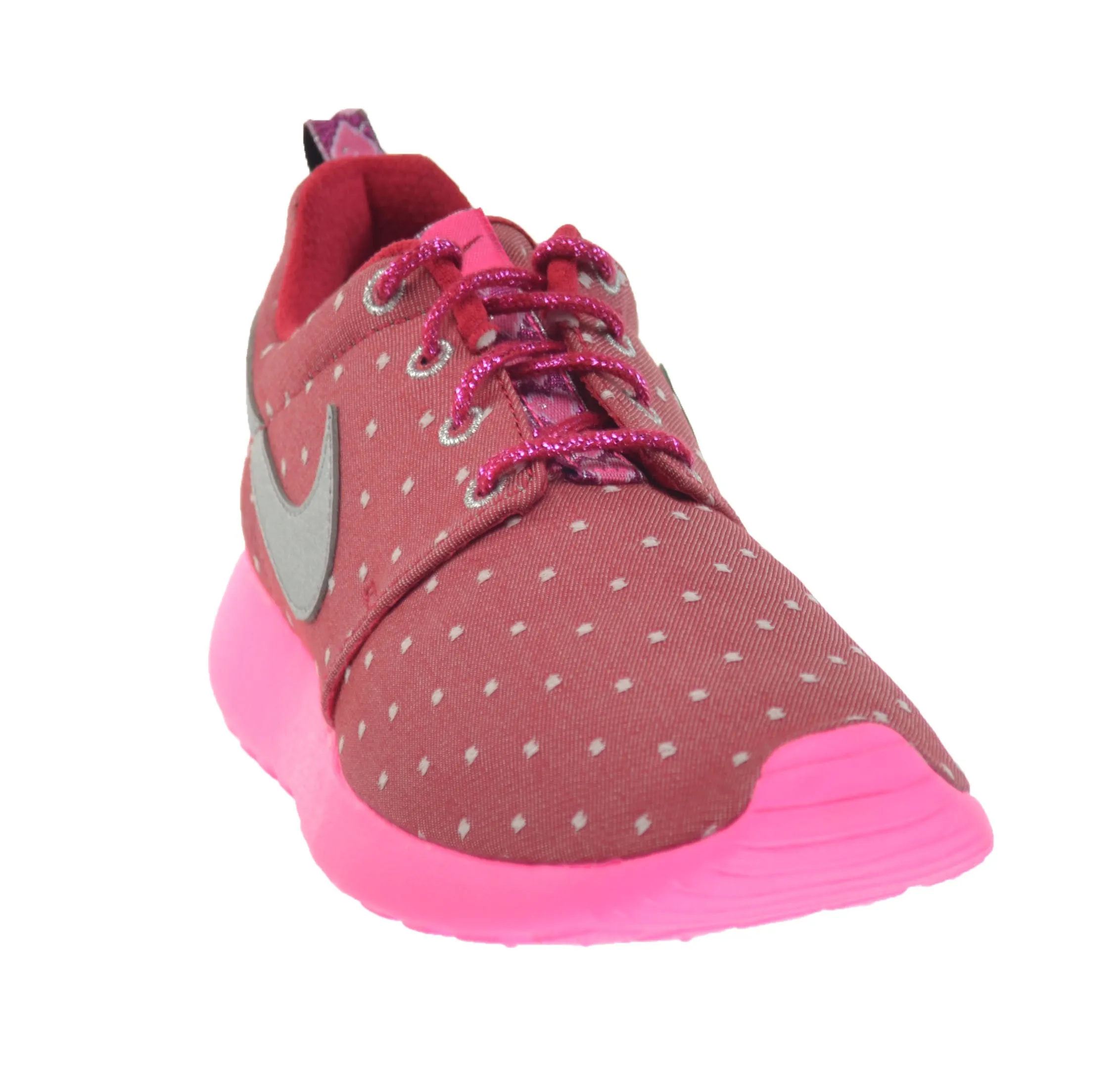 Nike Rosherun Print (GS) Big Kids Shoes Dark Red/Metallic Silver-Pink-White