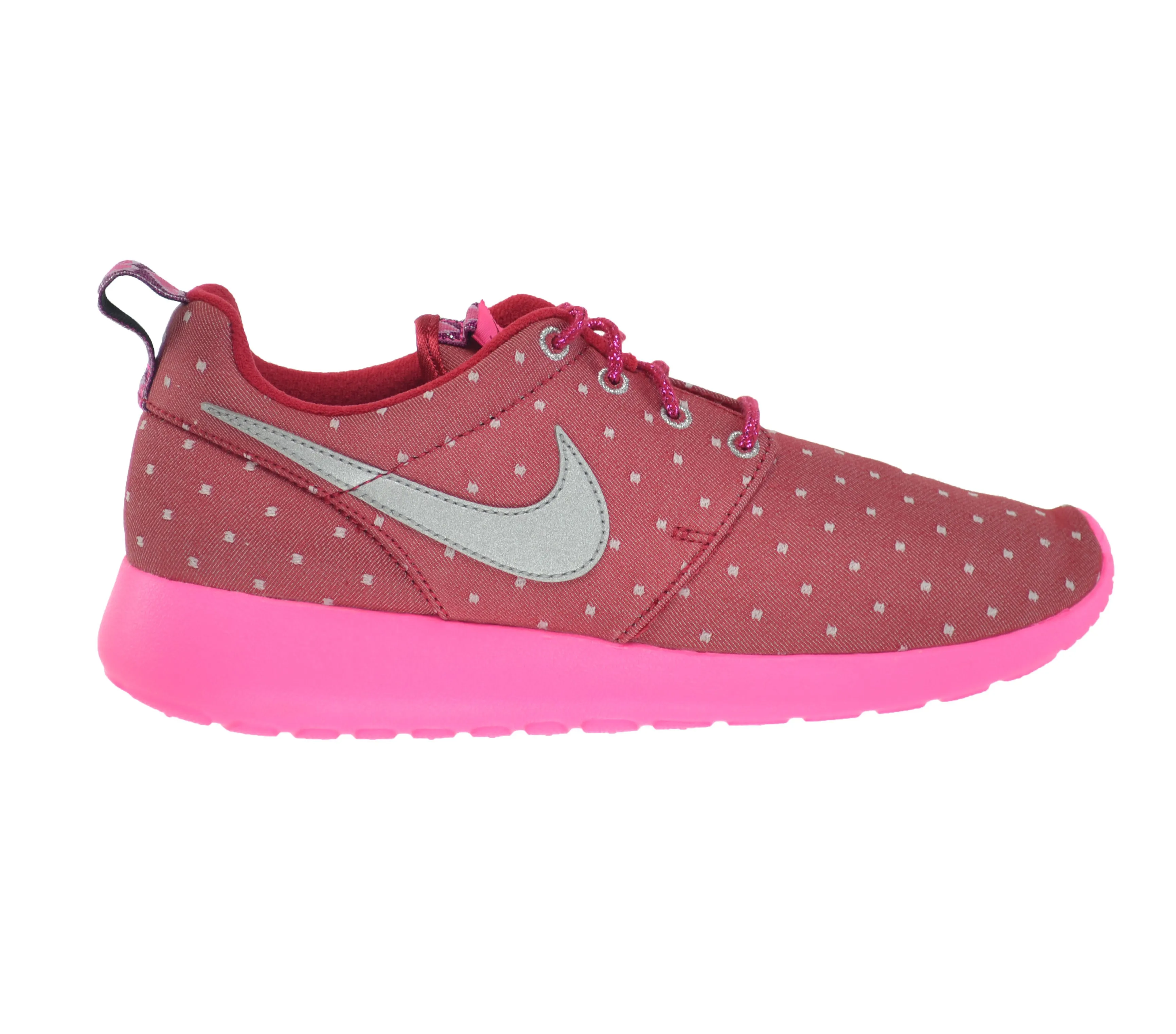 Nike Rosherun Print (GS) Big Kids Shoes Dark Red/Metallic Silver-Pink-White