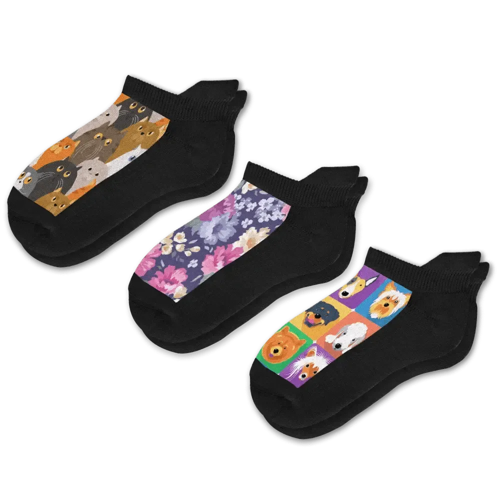 Paws & Petals Ankle Diabetic Socks Bundle 3-Pack