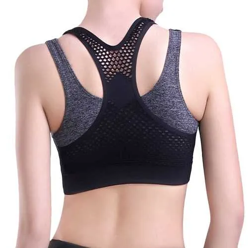 Professional Seamless Shockproof  Mesh Running Bra