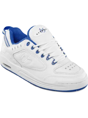 éS The Creager White / Blue Skateboard Shoes