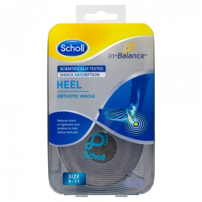 Scholl In-Balance Heel Orthotic Insole Large Size 9-11