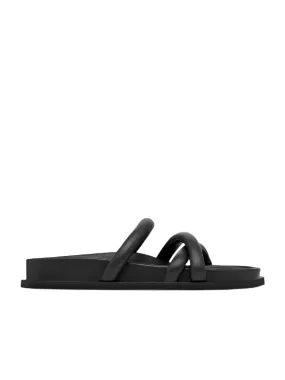 Soft Cross Strap Slide in Black