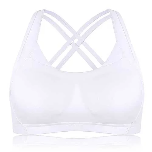 Soft Wireless Padding Criss-cross Back Shockproof Sport Bra