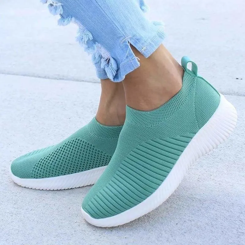 Spring Summer Slip On Flat Knitting Sock Sneakers Shoes