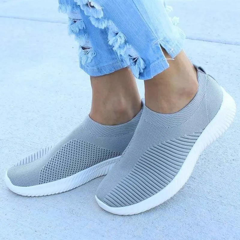 Spring Summer Slip On Flat Knitting Sock Sneakers Shoes