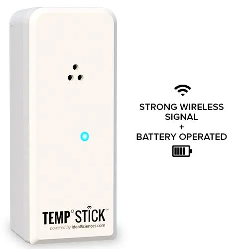 Temp Stick Wireless Remote Temperature & Humidity Sensor. Connects Directly to WiFi. Free 24/7 Monitoring, Alerts & Historical Data. Free iPhone/Android Apps, Monitor from Anywhere, Anytime! - White