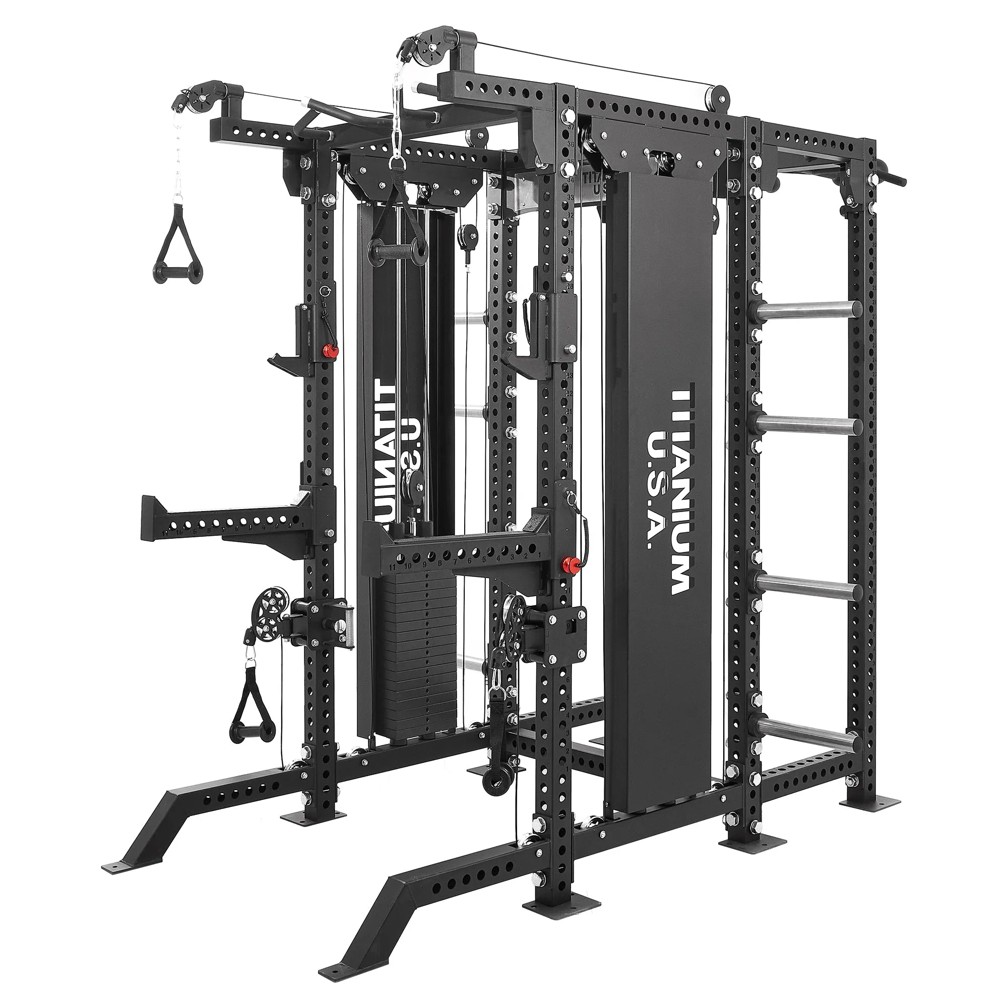 TITANIUM USA M90 MODULAR SERIES FUNCTIONAL TRAINER & DUAL ENTRY SQUAT RACK