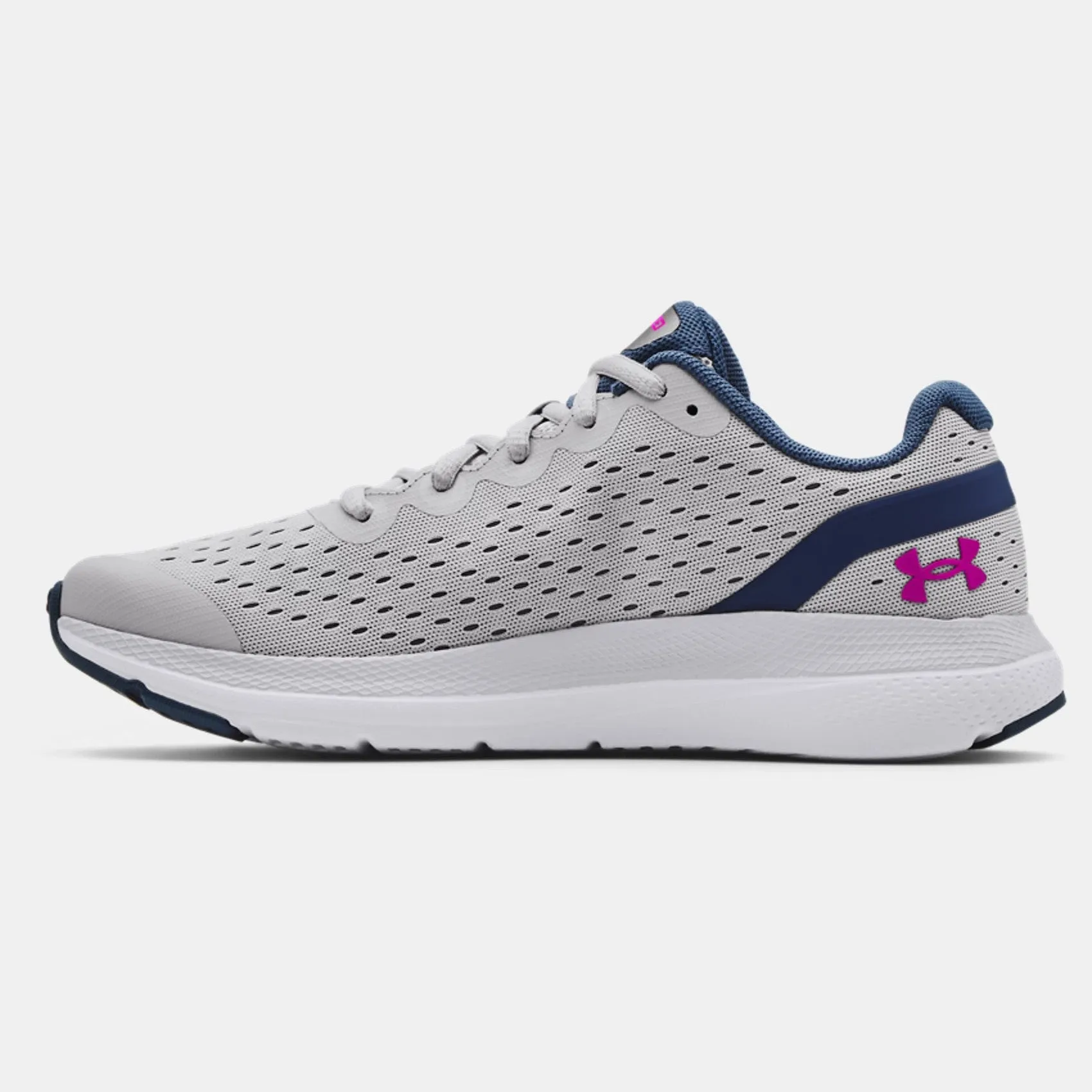 Under Armour Halo Grey/White/Meteor Pink Charged Impulse Youth Sneaker