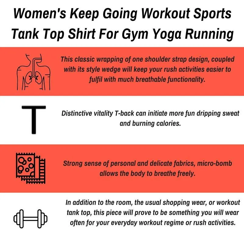 Women's Keep Going Workout Sports Tank Top Shirt