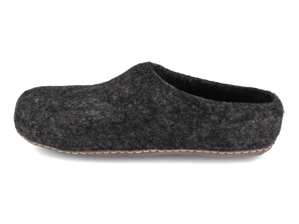 WoolFit® handfelted Slippers with Arch Support Insoles | Vario, graphite