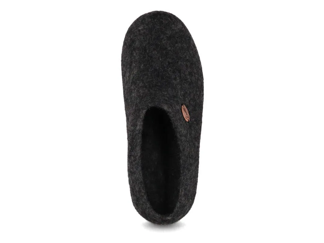 WoolFit® handfelted Slippers with Arch Support Insoles | Vario, graphite