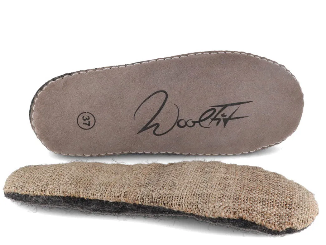 WoolFit® handfelted Slippers with Arch Support Insoles | Vario, graphite