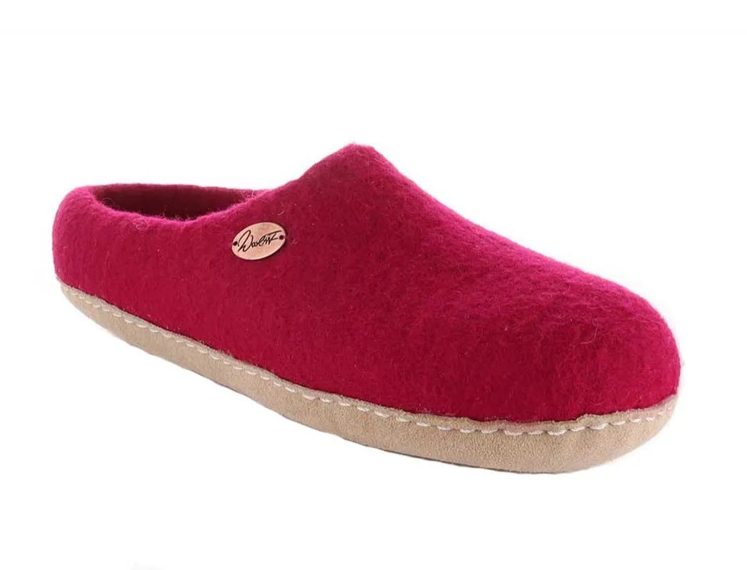 WoolFit® handfelted Slippers with Arch Support Insoles | Vario, pink